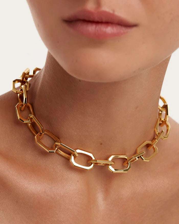 LARGE SIGNATURE CHAIN GOLD/SILVER NECKLACE