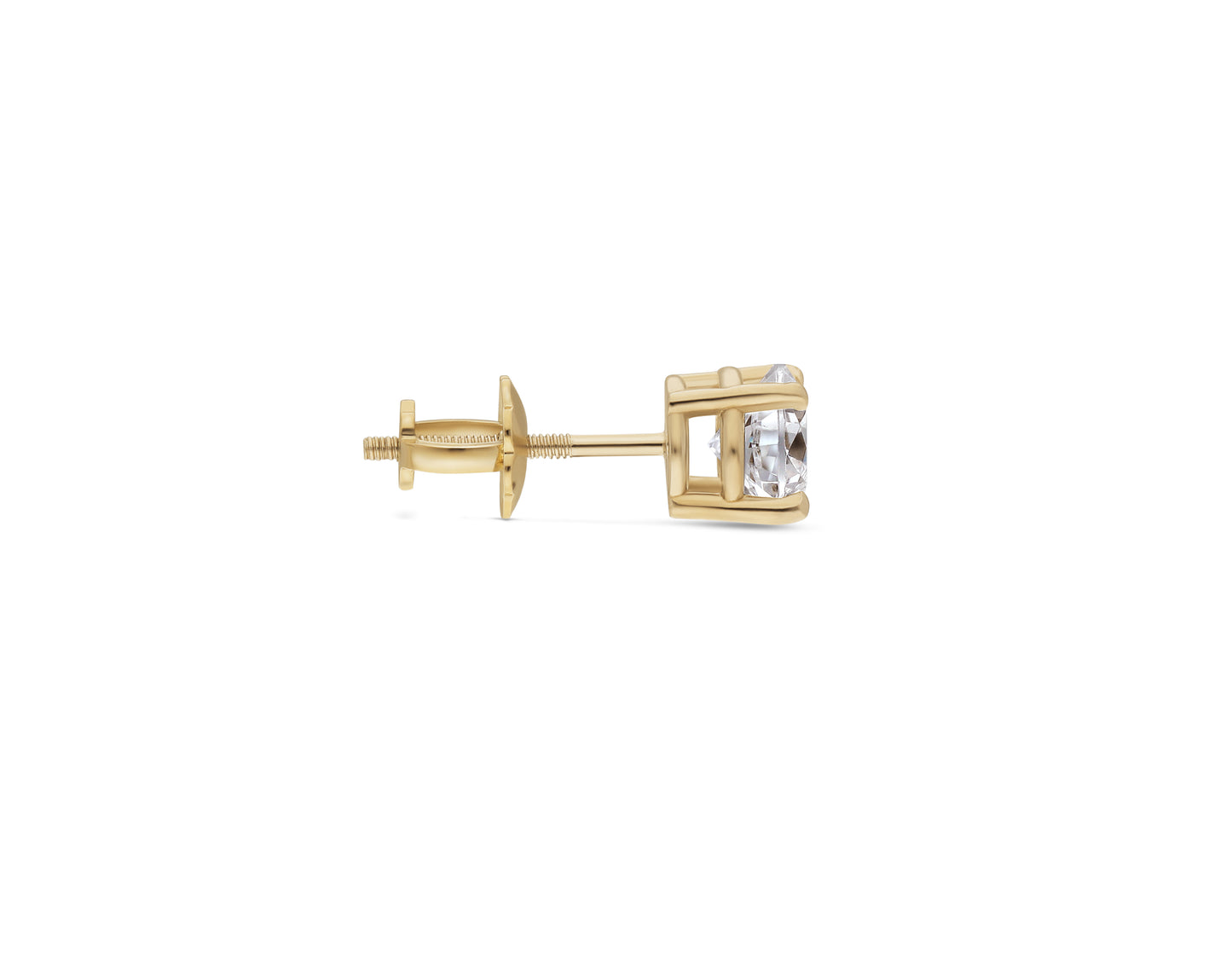 14K YELLOW GOLD LAB DIAM. 2X0.50CTW STUDS