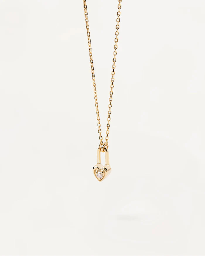 HEART PADLOCK GOLD/SILVER NECKLACE