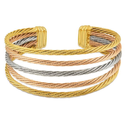 Tri-color Rope Cuff Bracelet