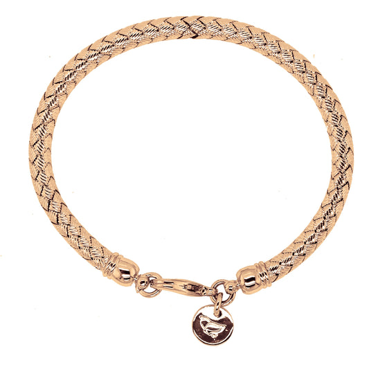 Woven Textured Rose Gold Bracelet