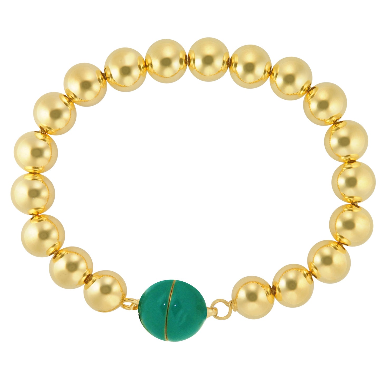 7.5" Bead Bracelet with Enameled Magnetic Clasp