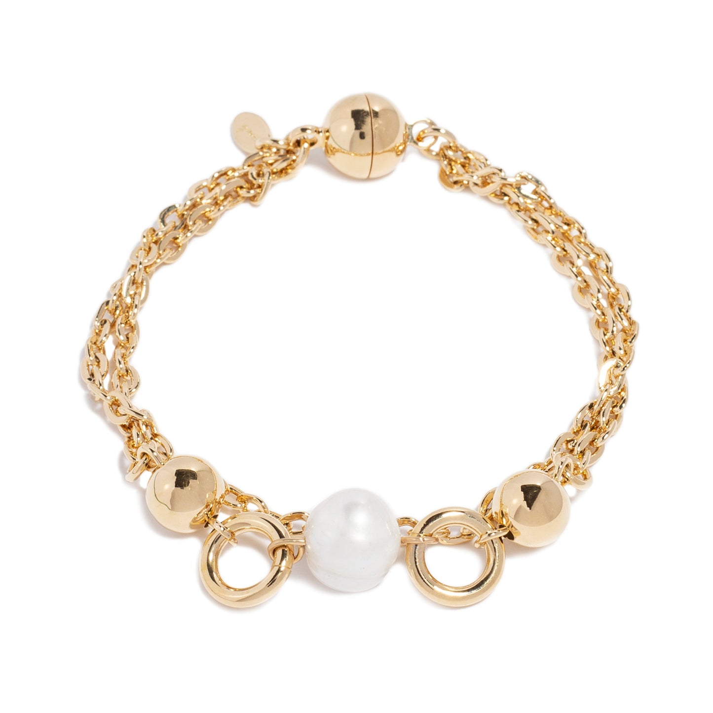 Bead and  Pearl Magnetic Bracelet