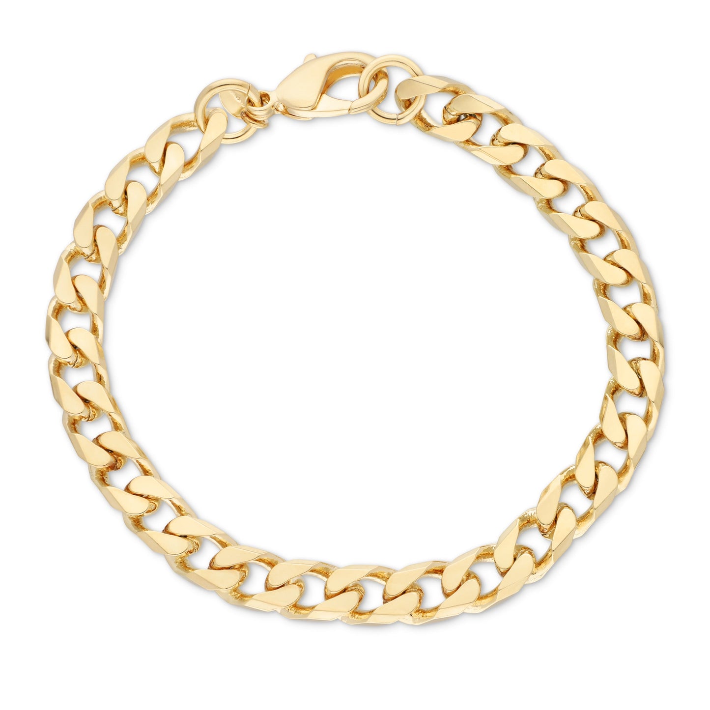 8.5" Men yellow Curb link Chain bracelet