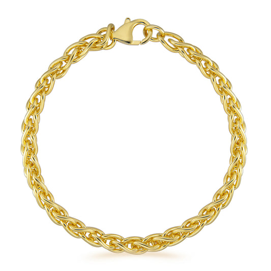 7.5" Spiga Yellow Gold Bracelet