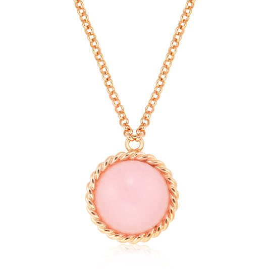18" Rose Gold Necklace with Rosa di Francia Pendant