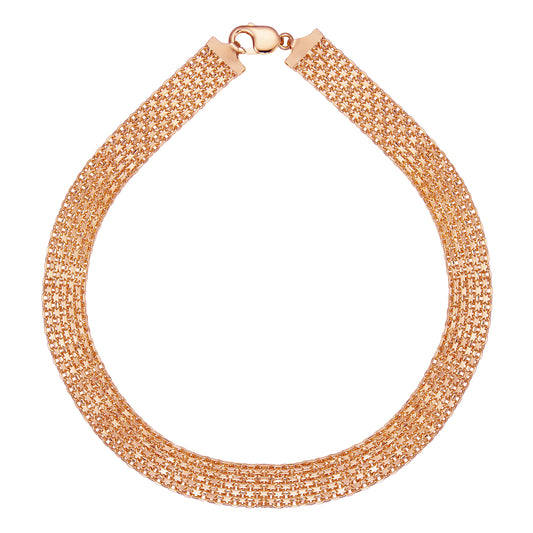 18" Rose Gold Wide Bismark Chain Necklace