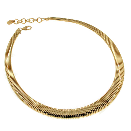 17" Omega Yellow Gold 10mm Necklace
