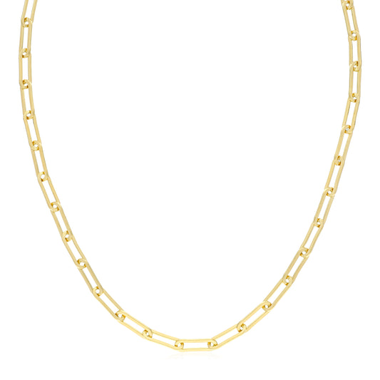 18" yellow Paper Clip Link Chain Necklace
