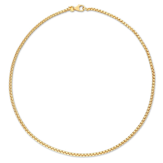 Men's Large yellow Gold round box yellow Chain Necklace