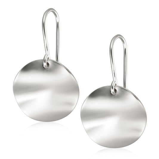 Polished Disc Drop Earring