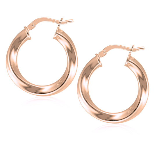 Rose Gold Twisted Hoop Earring