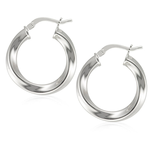 Twisted Round Polished Hoop Outside Diam. Hoop Earrings