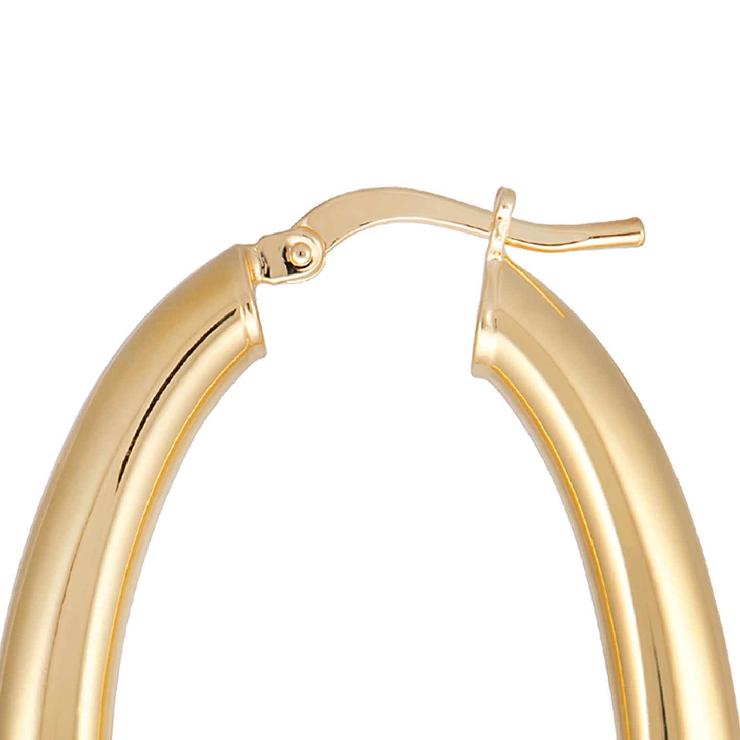 Polished Flat Oval Hoop Earrings