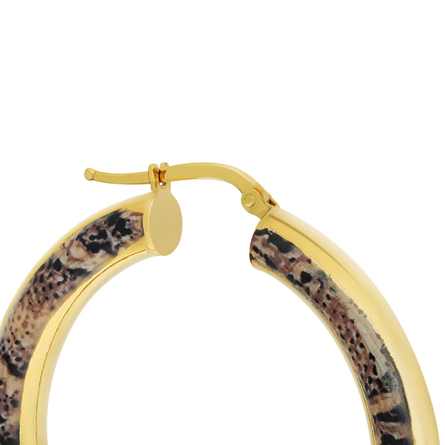 Large Tapered  Enamel Hoop Earrings