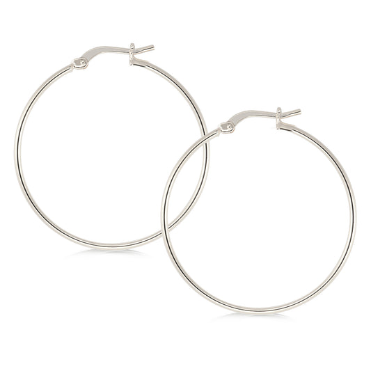 2Mmx40 Mm Hoop Silver plated