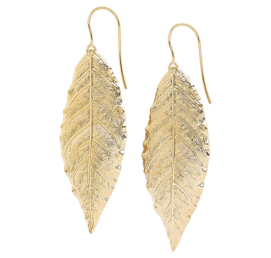 Gold Leaf Drop Earring