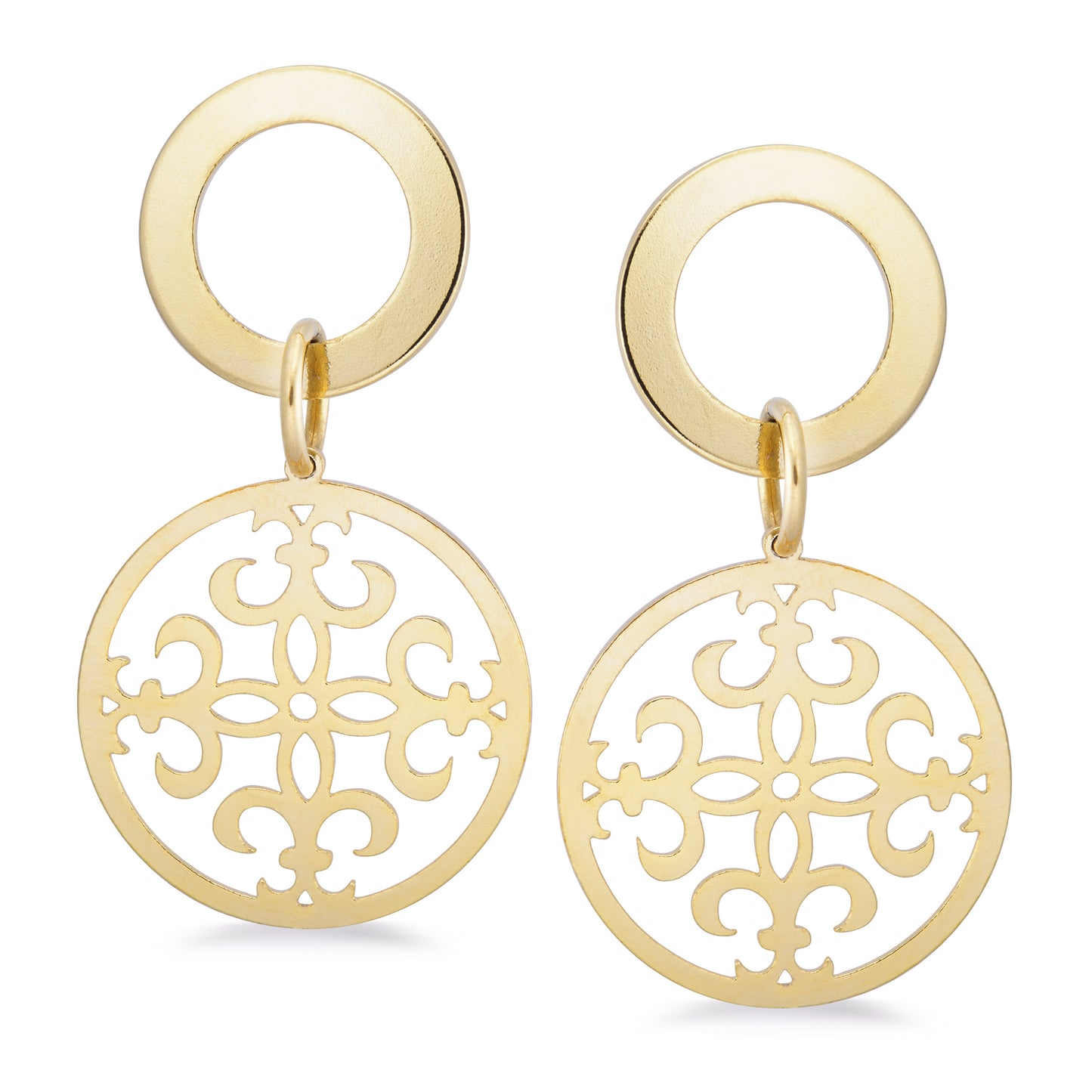 Filigree Design Drop Stud Earring