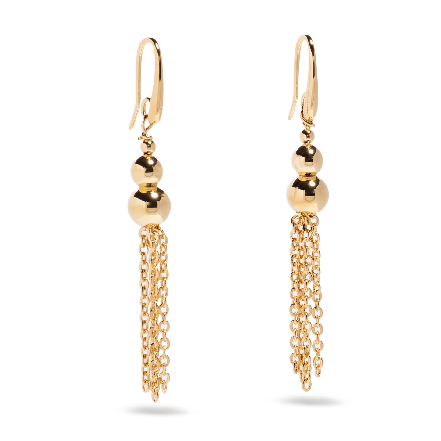 18KT GOLD PLATED YG  8MM GRADUATED BEAD DROP EARRING