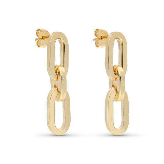 Triple Oval Chain Link Drop Earring