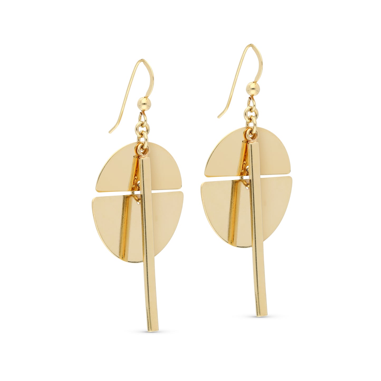 Polished Geometric Drop Earring