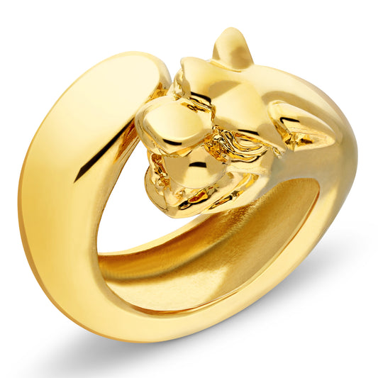 18K Gold Plated Panther Plain Ring