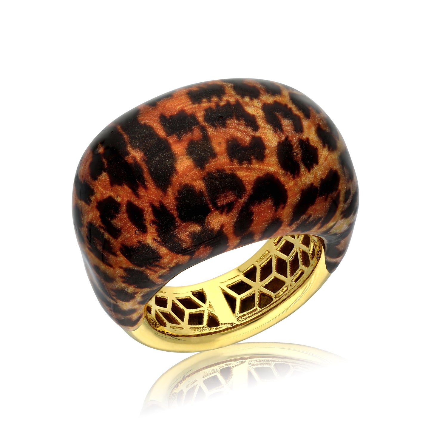 LEOPARD ENAMEL DOME ELECTROFUSION RING