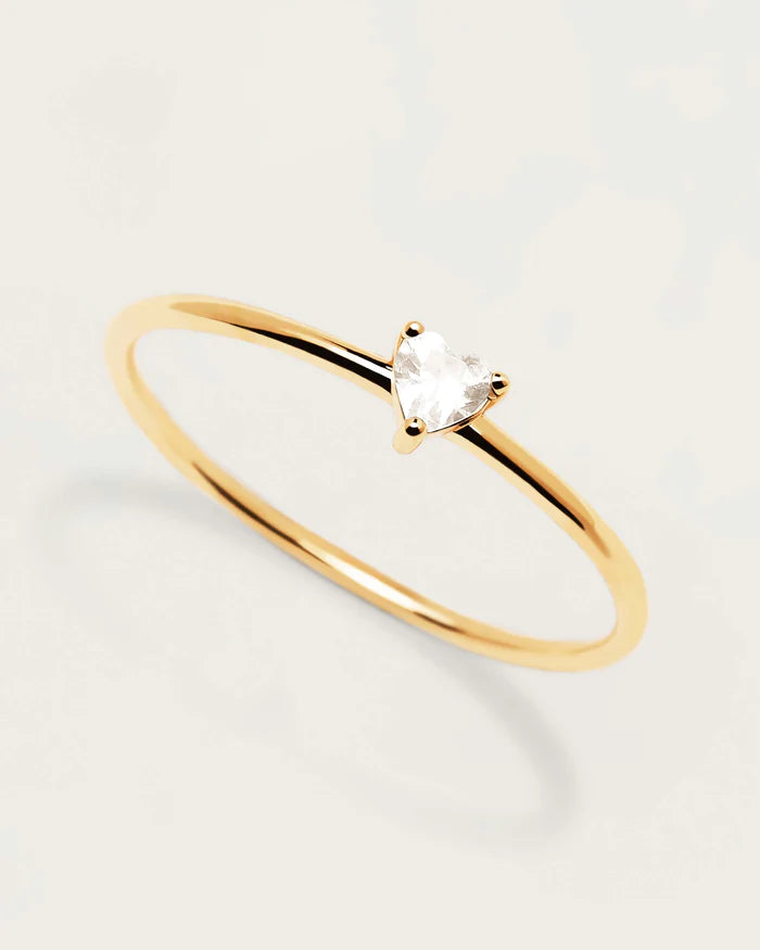 WHITE HEART GOLD/SILVER RING