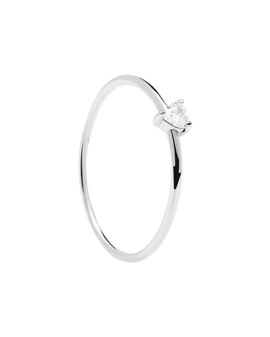 WHITE HEART GOLD/SILVER RING
