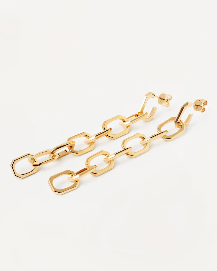 ENDLESS SIGNATURE CHAIN GOLD/SILVER EARRINGS