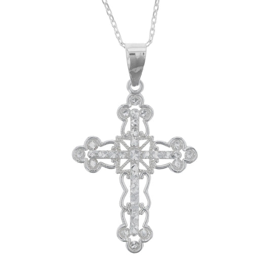 Sterling Silver Filigree Cross Necklace