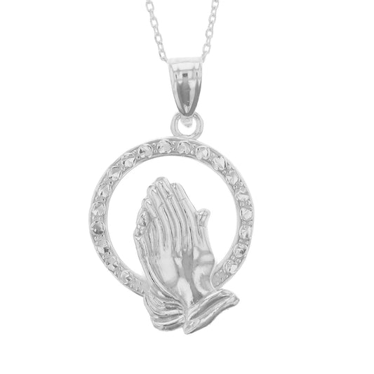 Sterling Silver Praying hands Necklace