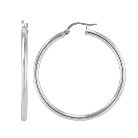 2.5mmx40mm Polished Hoop Earrings