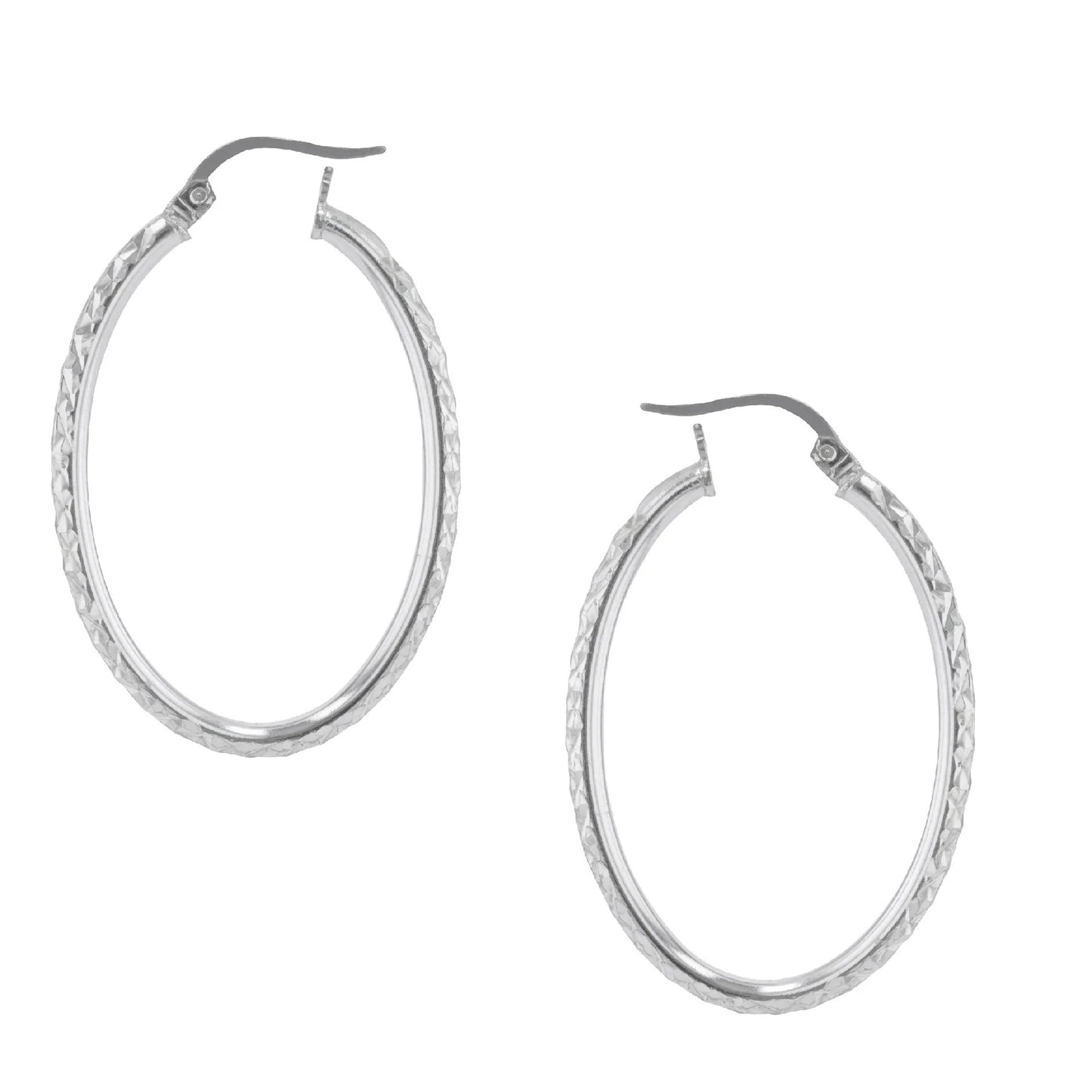 2.5mmX35mm Oval Diamond Cut Tube Earrings