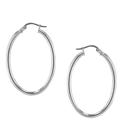 2.5mmX35mm Oval Polished Tube Earrings