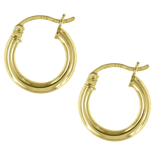 24Kt Gold Plated Round Polished Tube Earrings