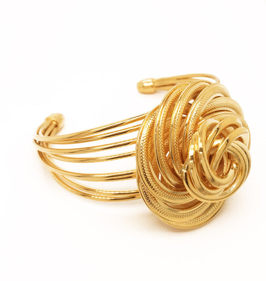 NEW!! Bangle Flower yellow gold